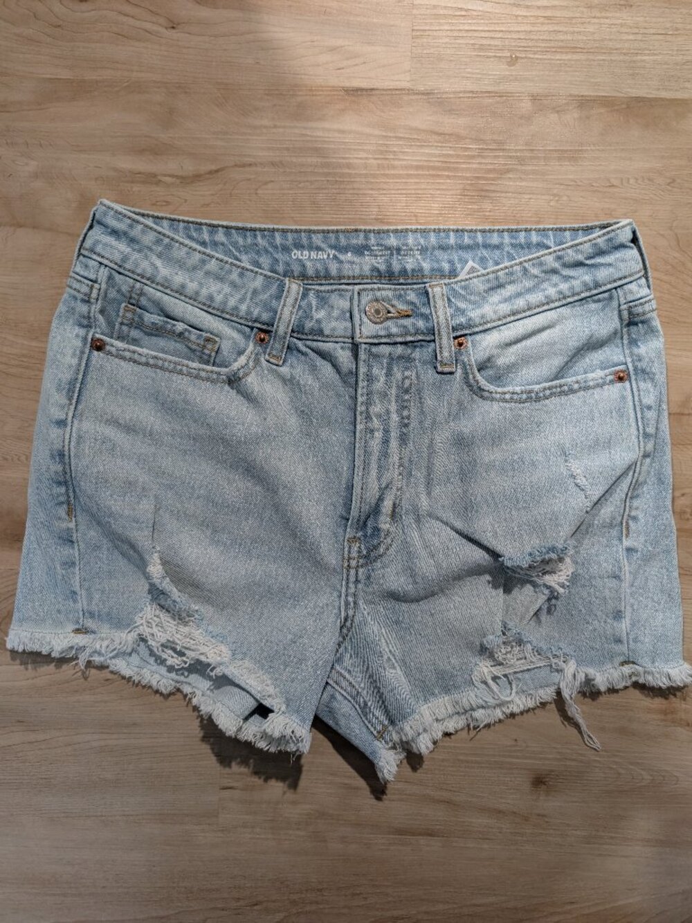 Old Navy OG Straight High Rise Distressed Denim Shorts